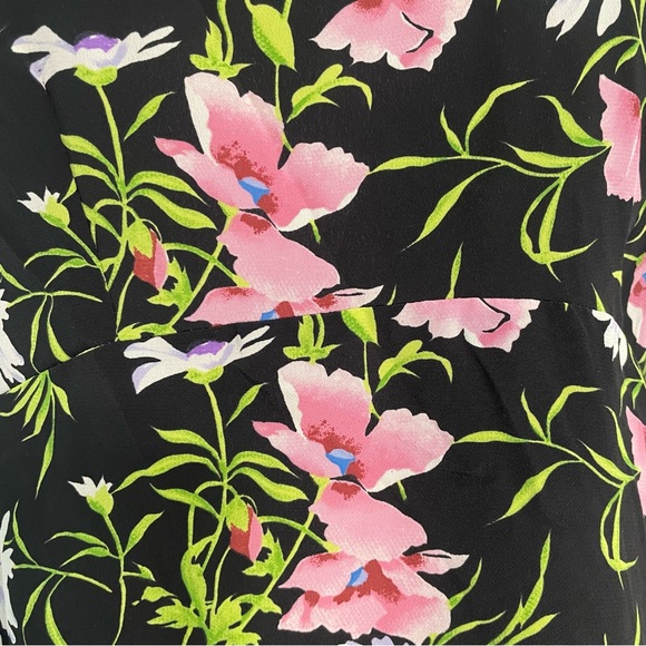 Black Floral Print Dress Medium - Picture 3 of 8